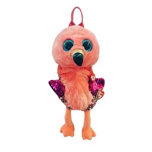 TY Fashion Gilda The Pink Flamingo Sequin Backpack Lined Multicolour